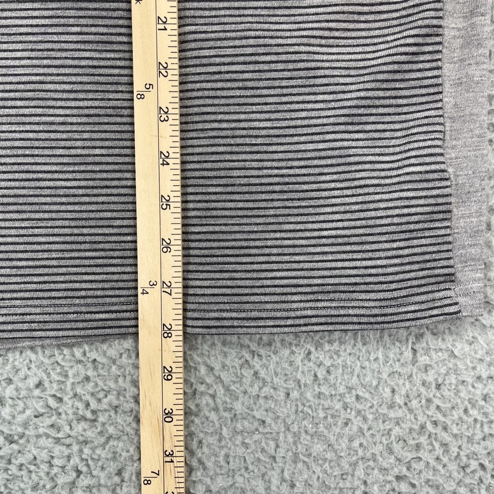 Icebreaker Merino Bodyfit 260 Mens XL 1/4 Zip Wool Shirt Gray Striped Thumb Hole - Picture 13 of 14
